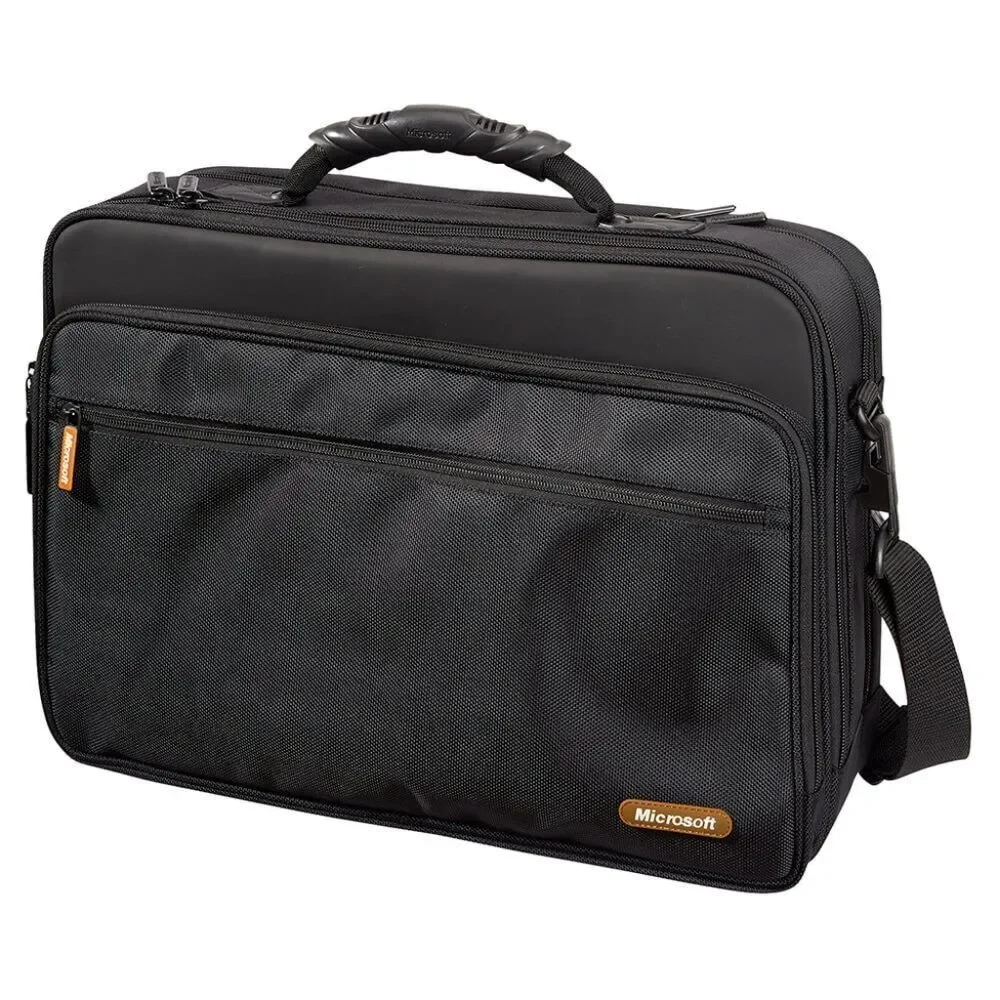 💜Microsoft Black & Gray Laptop Portfolio w/Zipper Closure